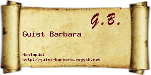 Guist Barbara névjegykártya