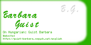 barbara guist business card